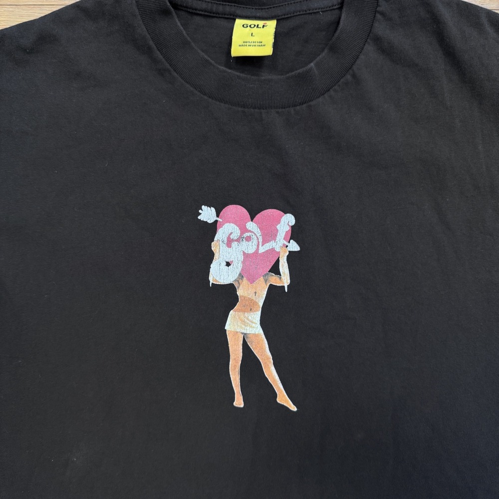 Golf Wang Large‎ Black Graphic T Shirt Heart Girl Print